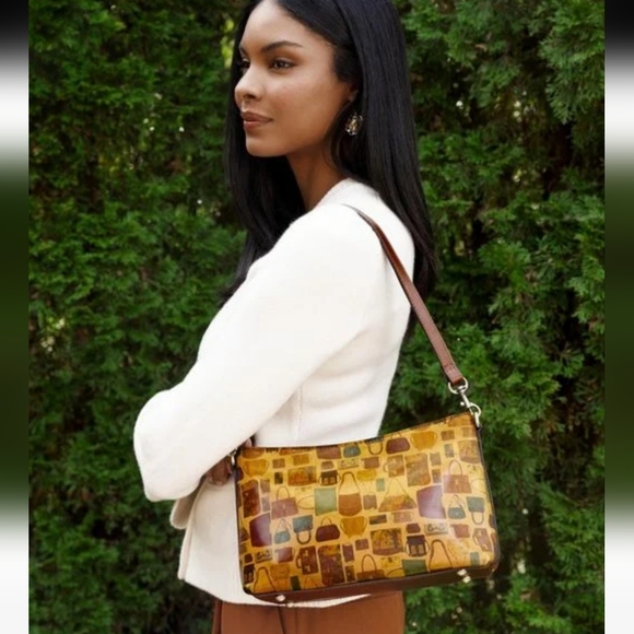 Patricia Nash Leather Multicolor Crossbody Bag With Playful Handbag Print. - Picture 7 of 16